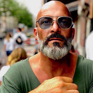 Double Bar metal frame oval sunglasses for men sunglasses  Gradient lens glasses Outdoor UV protection eyewear