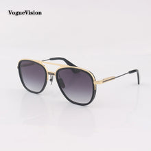 Load image into Gallery viewer, Double Bar metal frame oval sunglasses for men sunglasses  Gradient lens glasses Outdoor UV protection eyewear