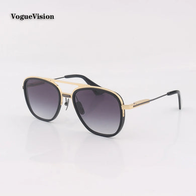 Double Bar metal frame oval sunglasses for men sunglasses  Gradient lens glasses Outdoor UV protection eyewear