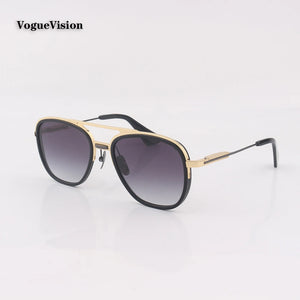 Double Bar metal frame oval sunglasses for men sunglasses  Gradient lens glasses Outdoor UV protection eyewear