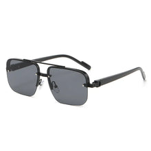 Carica l&#39;immagine nel visualizzatore di Gallery, Double Layered Glasses Frame Half Frame Gradient Sunglasses Men Driving with Sunscreen Metal Sunglasses