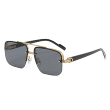 Carica l&#39;immagine nel visualizzatore di Gallery, Double Layered Glasses Frame Half Frame Gradient Sunglasses Men Driving with Sunscreen Metal Sunglasses