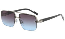 Carica l&#39;immagine nel visualizzatore di Gallery, Double Layered Glasses Frame Half Frame Gradient Sunglasses Men Driving with Sunscreen Metal Sunglasses
