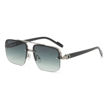 Carica l&#39;immagine nel visualizzatore di Gallery, Double Layered Glasses Frame Half Frame Gradient Sunglasses Men Driving with Sunscreen Metal Sunglasses