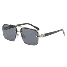 Carica l&#39;immagine nel visualizzatore di Gallery, Double Layered Glasses Frame Half Frame Gradient Sunglasses Men Driving with Sunscreen Metal Sunglasses