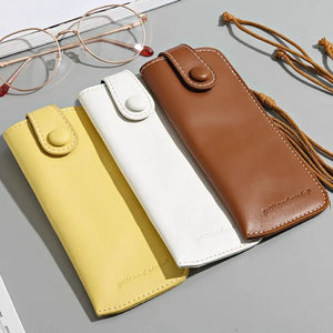 Durable Easy To Carry Leather Solid Color Protector Box Glasses Case Sunglasses Bag