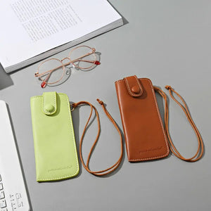 Durable Easy To Carry Leather Solid Color Protector Box Glasses Case Sunglasses Bag
