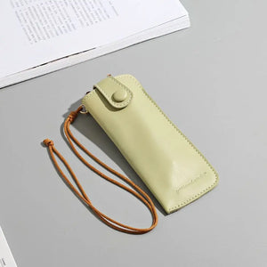Durable Easy To Carry Leather Solid Color Protector Box Glasses Case Sunglasses Bag