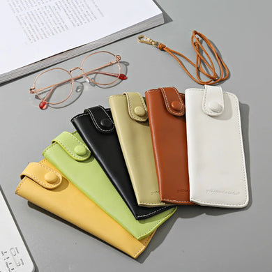 Durable Easy To Carry Leather Solid Color Protector Box Glasses Case Sunglasses Bag