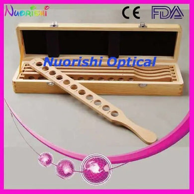 E03-2 Kit di set di rack per lenti per scheda di prova per retinoscopia 4 barre in legno confezionato in custodia di legno
