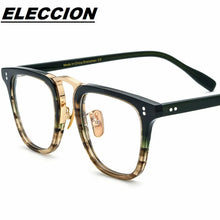 Load image into Gallery viewer, ELECCION Acetate Handmade Square Man Glasses Frames   Retro Eyeglasses Optical Prescription Spectacles Frame Men