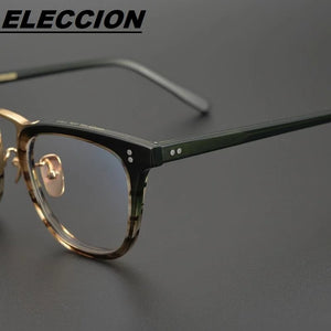 ELECCION Acetate Handmade Square Man Glasses Frames   Retro Eyeglasses Optical Prescription Spectacles Frame Men