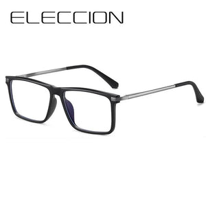 ELECCION Men Optical Glasses Frame Spring Temple Full Rim Rectangle Eyeglasses   Prescription Myopia Eyewear Women
