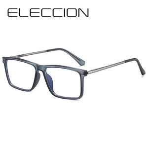 ELECCION Men Optical Glasses Frame Spring Temple Full Rim Rectangle Eyeglasses   Prescription Myopia Eyewear Women
