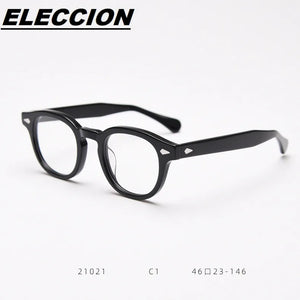ELECCION Optical Eyeglasses Frame Men Johnny Depp LEMTOSH Vintage Glasses Computer Acetate Spectacle Frame Women Clear Lens