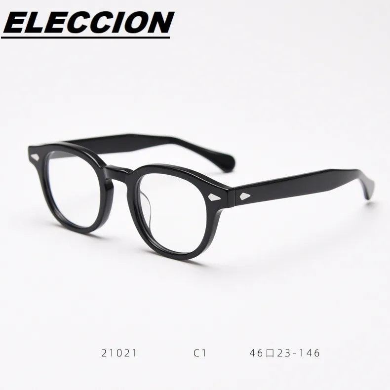 ELECCION Optical Eyeglasses Frame Men Johnny Depp LEMTOSH Vintage Glasses Computer Acetate Spectacle Frame Women Clear Lens