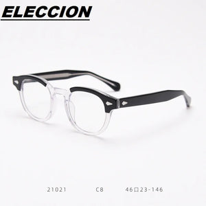 ELECCION Optical Eyeglasses Frame Men Johnny Depp LEMTOSH Vintage Glasses Computer Acetate Spectacle Frame Women Clear Lens