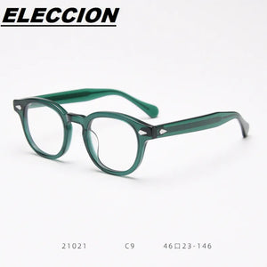 ELECCION Optical Eyeglasses Frame Men Johnny Depp LEMTOSH Vintage Glasses Computer Acetate Spectacle Frame Women Clear Lens