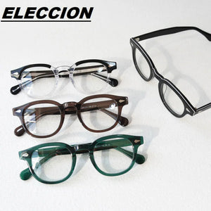 ELECCION Optical Eyeglasses Frame Men Johnny Depp LEMTOSH Vintage Glasses Computer Acetate Spectacle Frame Women Clear Lens