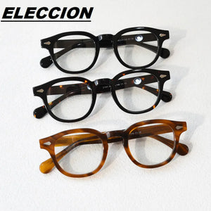 ELECCION Optical Eyeglasses Frame Men Johnny Depp LEMTOSH Vintage Glasses Computer Acetate Spectacle Frame Women Clear Lens