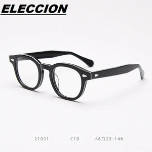 ELECCION Optical Eyeglasses Frame Men Johnny Depp LEMTOSH Vintage Glasses Computer Acetate Spectacle Frame Women Clear Lens