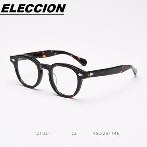 ELECCION Optical Eyeglasses Frame Men Johnny Depp LEMTOSH Vintage Glasses Computer Acetate Spectacle Frame Women Clear Lens