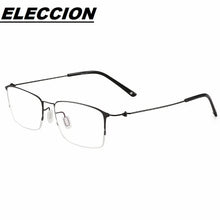 Load image into Gallery viewer, ELECCION Titanium Alloy Half Rim Glasses Frames for Men Ultralight Screwless Design Myopia Optical Spectacles Frame Women