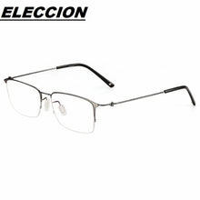 Load image into Gallery viewer, ELECCION Titanium Alloy Half Rim Glasses Frames for Men Ultralight Screwless Design Myopia Optical Spectacles Frame Women