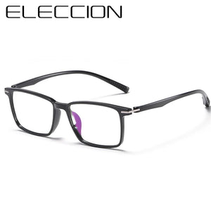 ELECCION Ultralight TR90 Glasses Frame Men  Square Frames Optical Myopia Eyeglasses Male Spectacles Eyewear Black