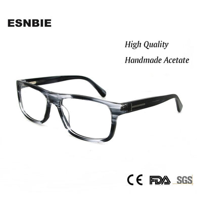 ESNBIE Acetate Rectangular Nerd Glasses Eye Glasses Frame for Men Clear Glasses Women   Male Spectacle Frames Man