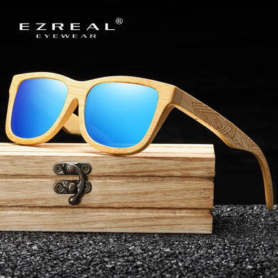 EZREAL Brand Design Handmade Natural Wooden Bamboo Sunglasses   Sunglasses Polarized Wooden Oculos de sol masculino