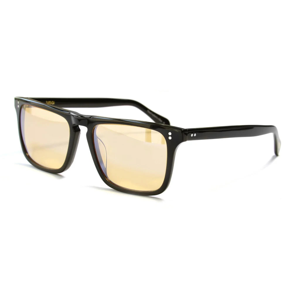 Eareada Acetate Square Polarized UV400 Sunglasses Frame Yellow Night Vision Sunglasses Red Sunlenses Glasses Black Sunglasses