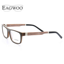 Load image into Gallery viewer, Ebony Wooden Eyeglasses Wood Prescription Optical Frame Man Full Rim Spectacel Fashion Myopia Glasses With Spring Temple