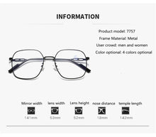 Carica l&#39;immagine nel visualizzatore di Gallery, Elbru 0-1-1.5-2-3-4-5 Myopia Glasses Women Men Anti Blue Light Metal Nearsighted Eyeglasses Ultralight Big Frame Myopic Eyewear