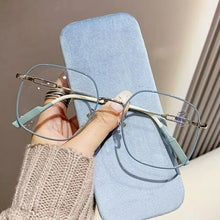 Carica l&#39;immagine nel visualizzatore di Gallery, Elbru 0-1-1.5-2-3-4-5 Myopia Glasses Women Men Anti Blue Light Metal Nearsighted Eyeglasses Ultralight Big Frame Myopic Eyewear