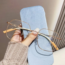 Carica l&#39;immagine nel visualizzatore di Gallery, Elbru 0-1-1.5-2-3-4-5 Myopia Glasses Women Men Anti Blue Light Metal Nearsighted Eyeglasses Ultralight Big Frame Myopic Eyewear