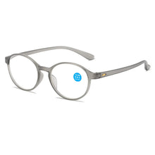 Load image into Gallery viewer, Elbru Anti Blue Light Reading Glasses Unisex TR90 Ultralight Round Presbyopia Glasses Women Men Reading Hyperopia Eyewear 0+1+4