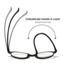 Load image into Gallery viewer, Elbru Anti Blue Light Reading Glasses Unisex TR90 Ultralight Round Presbyopia Glasses Women Men Reading Hyperopia Eyewear 0+1+4