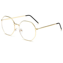 Load image into Gallery viewer, Elbru Anti-blue Light Metal Eyeglasses Frame Women Men Clear Lens Glasses Fake Glasses Irregular Optical Glasses Frame
