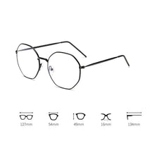 Load image into Gallery viewer, Elbru Anti-blue Light Metal Eyeglasses Frame Women Men Clear Lens Glasses Fake Glasses Irregular Optical Glasses Frame