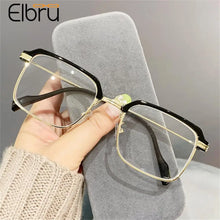 Load image into Gallery viewer, Elbru Metal Myopia Glasses Women Men Anti-blue Rays Sqaure Myopic Eyeglasses  Nearsighted Eyewear Degree 0-50-100-500