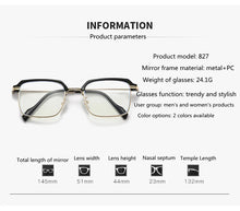 Load image into Gallery viewer, Elbru Metal Myopia Glasses Women Men Anti-blue Rays Sqaure Myopic Eyeglasses  Nearsighted Eyewear Degree 0-50-100-500