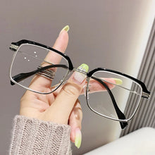 Load image into Gallery viewer, Elbru Metal Myopia Glasses Women Men Anti-blue Rays Sqaure Myopic Eyeglasses  Nearsighted Eyewear Degree 0-50-100-500