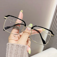 Load image into Gallery viewer, Elbru Metal Myopia Glasses Women Men Anti-blue Rays Sqaure Myopic Eyeglasses  Nearsighted Eyewear Degree 0-50-100-500