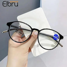 Load image into Gallery viewer, Elbru Round Anti Blue Light Reading Glasses Women Men New Presbyopia Optical Eyeglasses Unisex Hyperopia Eyewear Diopters +1+4