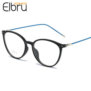 Elbru Ultralight Cat Eye Myopia Glasses Women&Men TR90 Transparent Frame Finished Nearsighted Goggles Diopter -0.5~6.0