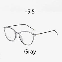 Load image into Gallery viewer, Elbru Ultralight Cat Eye Myopia Glasses Women&amp;Men TR90 Transparent Frame Finished Nearsighted Goggles Diopter -0.5~6.0