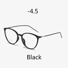 Load image into Gallery viewer, Elbru Ultralight Cat Eye Myopia Glasses Women&amp;Men TR90 Transparent Frame Finished Nearsighted Goggles Diopter -0.5~6.0