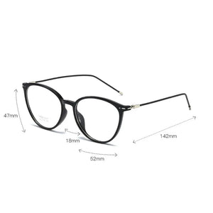 Elbru Ultralight Cat Eye Myopia Glasses Women&Men TR90 Transparent Frame Finished Nearsighted Goggles Diopter -0.5~6.0