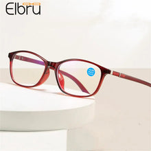 Load image into Gallery viewer, Elbru Ultralight TR90 Anti Blue Light Reading Glasses Women Men Presbyopic Eye Glasses Unisex Reading Eyeglasses Diopters 0+1+4